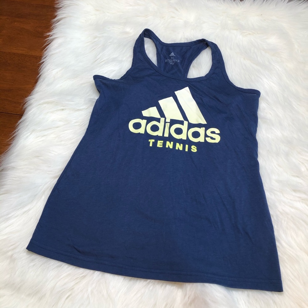 Adidas Tennis Climalite Tank Blue Yellow Medium
